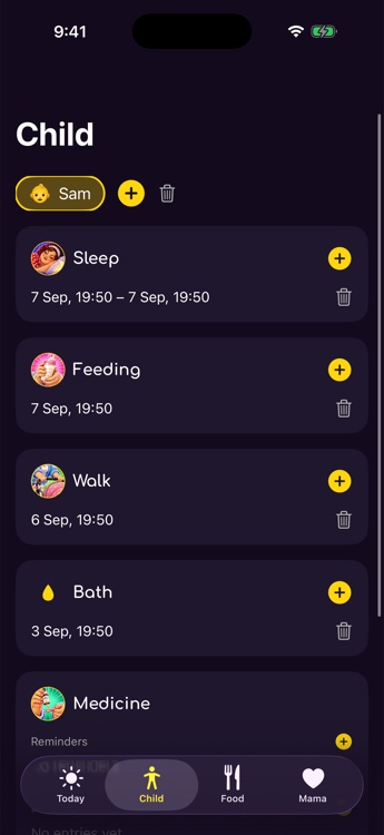 Child tracker screen